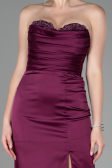 Partykleid Midi Satin Pflaume ABK1845