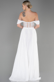 Abendkleid Lang Chiffon Weiß ABU3310