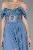 Abendkleid Lang Chiffon Indigo ABU3310