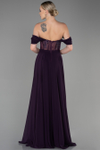 Abendkleid Lang Chiffon Violett dunkel ABU3310
