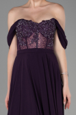 Abendkleid Lang Chiffon Violett dunkel ABU3310