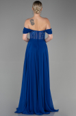 Abendkleid Lang Chiffon Sächsischblau ABU3310