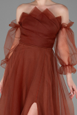 Zimtfarben Abendkleid Lang ABU2076