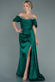 Abendkleid Lang Satin Smaragdgrün ABU2661