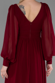 Weinrot Standesamtkleid Chiffon Lang ABU1702