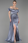Abendkleid Lang Satin Grau ABU3331