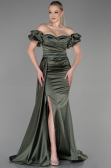 Abendkleid Lang Satin Khaki ABU3331