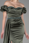 Abendkleid Lang Satin Khaki ABU3331