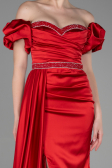 Abendkleid Lang Satin Rot ABU3331