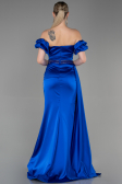 Abendkleid Lang Satin Sächsischblau ABU3331