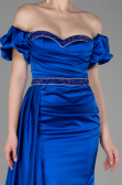 Abendkleid Lang Satin Sächsischblau ABU3331