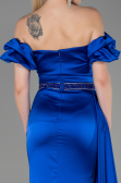 Abendkleid Lang Satin Sächsischblau ABU3331
