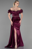 Abendkleid Lang Satin Kirschrot ABU3331