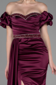 Abendkleid Lang Satin Kirschrot ABU3331