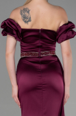 Abendkleid Lang Satin Kirschrot ABU3331