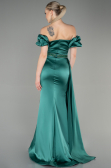 Abendkleid Lang Satin Smaragdgrün ABU3331
