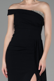 Abendkleid im Meerjungfrau-Stil Lang Schwarz ABU3324