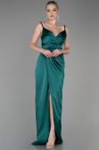 Abendkleid Lang Satin Smaragdgrün ABU564