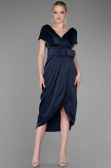 Marineblau Partykleid Satin Kurz ABK1107