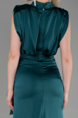 Abendkleid Lang Satin Smaragdgrün ABU2133