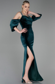 Abendkleid Lang Samt Smaragdgrün ABU3335
