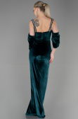 Abendkleid Lang Samt Smaragdgrün ABU3335