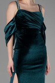 Abendkleid Lang Samt Smaragdgrün ABU3335