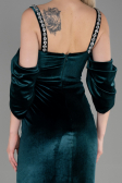 Abendkleid Lang Samt Smaragdgrün ABU3335