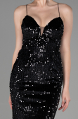 Abendkleid im Meerjungfrau-Stil Lang Samt Schwarz ABU2787