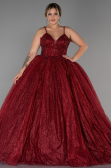 Designer Abendkleid Lang Weinrot ABU2157