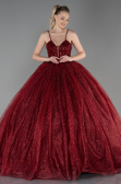 Designer Abendkleid Lang Weinrot ABU2138