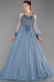 Designer Abendkleid Lang Grau ABU2789