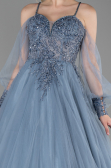 Designer Abendkleid Lang Grau ABU2789