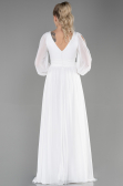 Standesamtkleid Lang Chiffon Weiß ABU1702