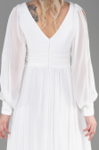 Standesamtkleid Lang Chiffon Weiß ABU1702