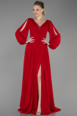 Standesamtkleid Lang Chiffon Rot ABU1702