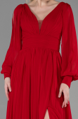 Standesamtkleid Lang Chiffon Rot ABU1702