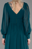 Standesamtkleid Lang Chiffon Smaragdgrün ABU1702