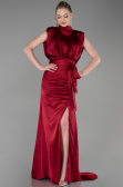 Weinrot Abendkleid Satin Lang ABU2133