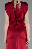 Weinrot Abendkleid Satin Lang ABU2133
