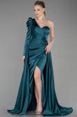 Abendkleid Lang Satin Smaragdgrün ABU1715