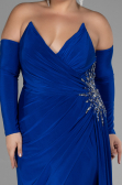 Abendgarderobe in Großen Größen Lang Sächsischblau ABU3352
