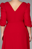 Kleider in Großen Größen Midi Chiffon Rot ABK1083