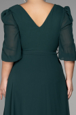 Smaragdgrün Kleider İn Groben Midi Chiffon ABK1083