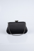 Abendtasche Satin Schwarz SH834