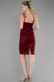 Abendkleid Kurz Weinrot ABK1541