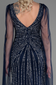 Designer Verlobungskleid Lang Marineblau ABU3357