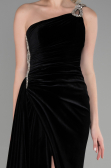 Abendkleid Lang Samt Schwarz ABU3365