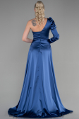 Abendkleid Satin Lang Indigo ABU1715