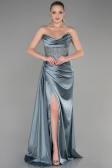 Türkis Abendkleid Satin Lang ABU3376